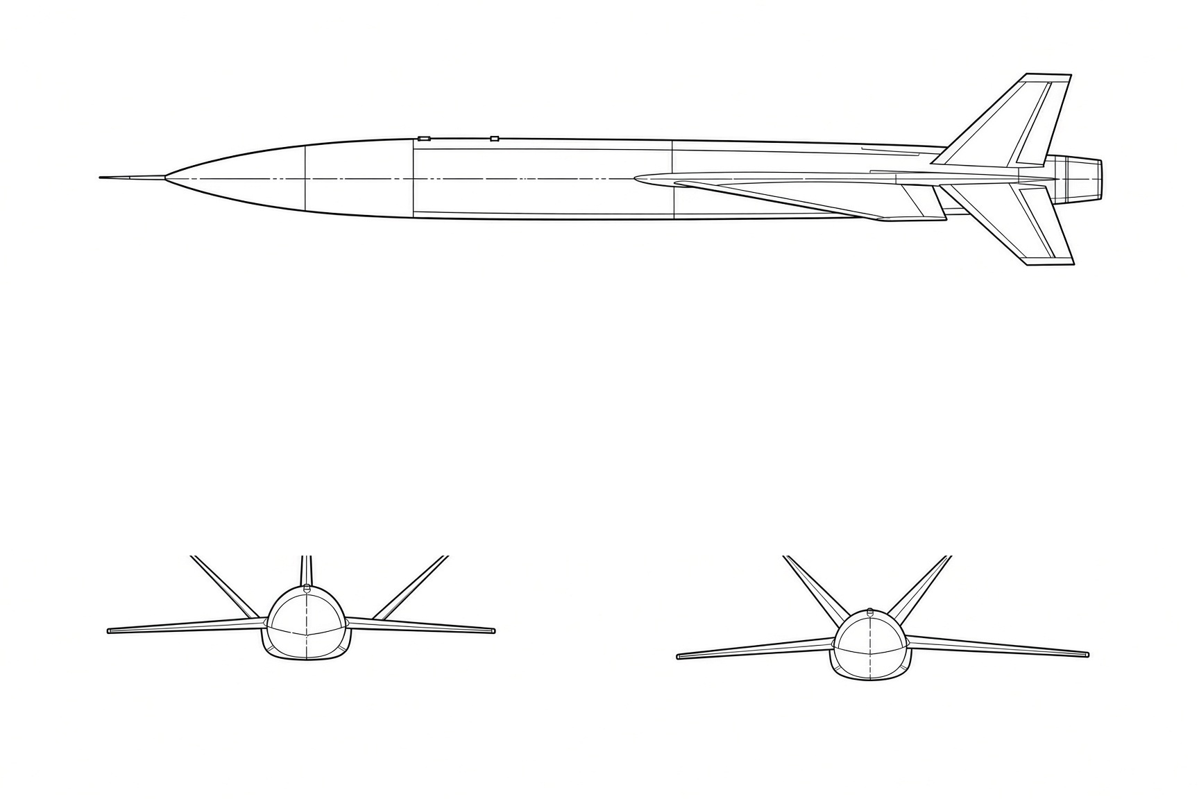 Pike line plate with side, plan, front, and three-quarter views